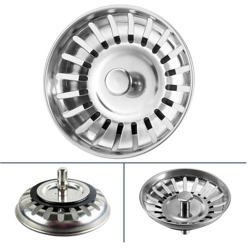foto del prodotto trade shop traesio tappo lavello 83mm cucina ricambio lavandino rifiuti scarico piletta universale 