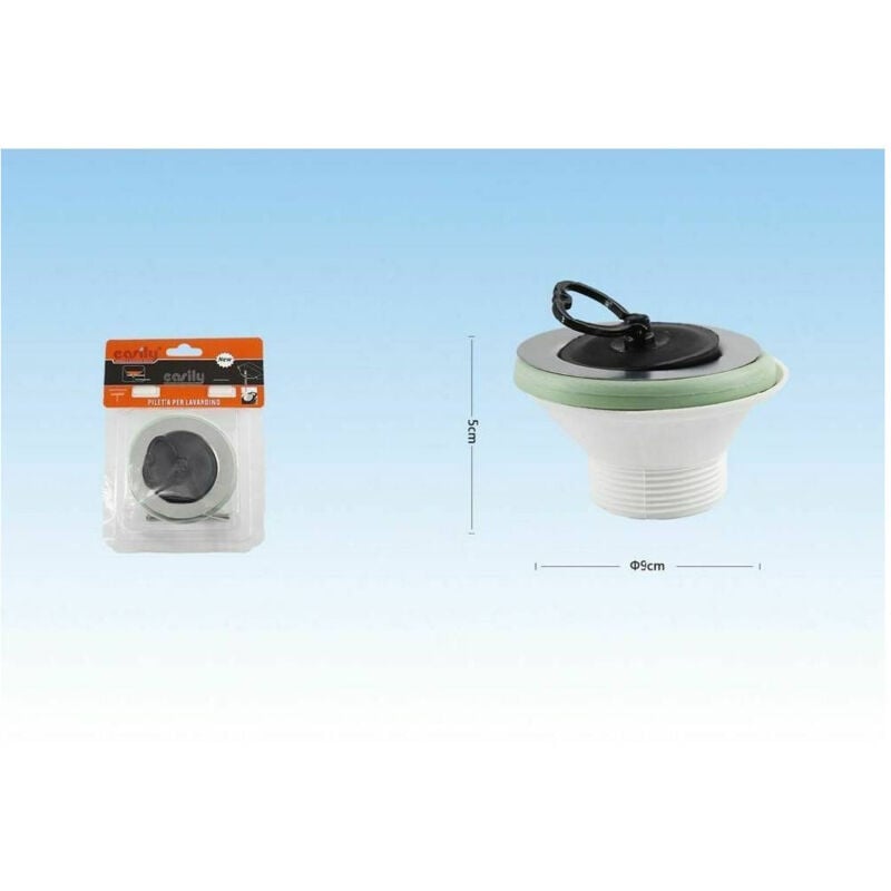 foto del prodotto trade shop traesio - tappo piletta per lavabo bidet lavandino diametro 9 cm x 5 cm scarico 52553 -