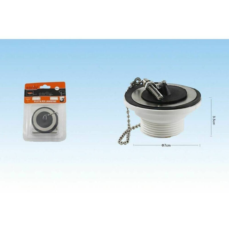 foto del prodotto trade shop traesio tappo piletta per lavabo bidet lavandino scarico dt d23 7 x 3.5 cm 52552 