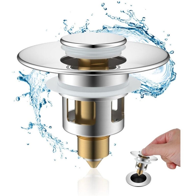 foto del prodotto trade shop traesio tappo pop up per piletta lavandino bidet lavabo bagno filtro valvola click clack 