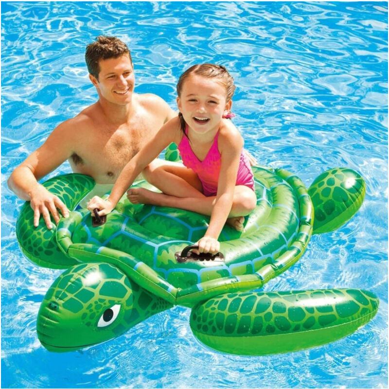 foto del prodotto trade shop traesio tartaruga cavalcabile gonfiabile verde per bambini 150x127cm due maniglie 57524 