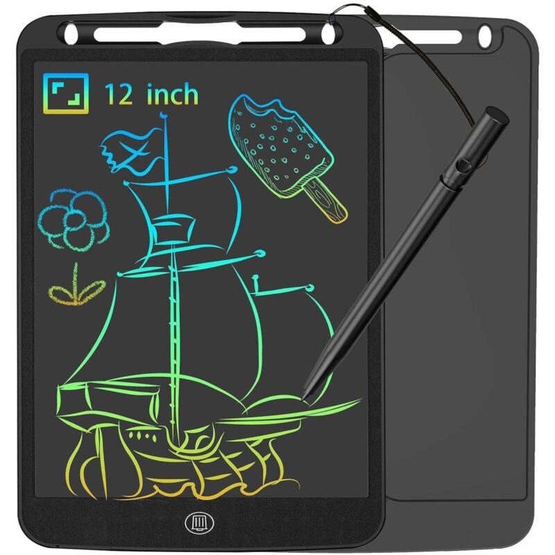 foto del prodotto trade shop traesio tavoletta grafica da scrittura lcd lavagna elettronica disegni 12 multicolore 