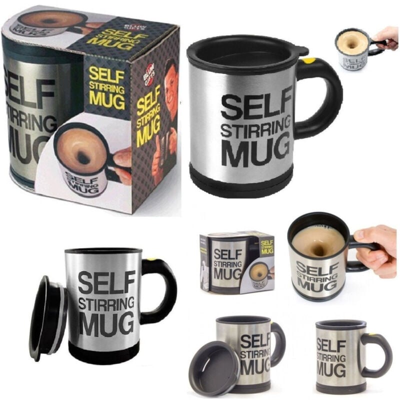 foto del prodotto trade shop traesio tazza automescolante termica self stirring mug miscela schiuma caff idea regalo 