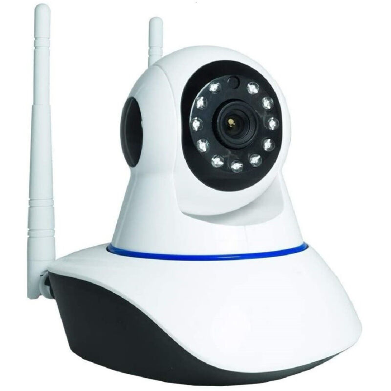 foto del prodotto trade shop traesio telecamera ip 2 antenne camera hd 720p wireless led ir lan motorizzata internet 