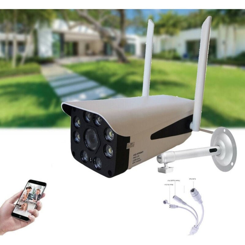 foto del prodotto trade shop traesio telecamera ip p2p camera wireless 8 led infrarossi 4mm 3mpx voice tf js968rp 