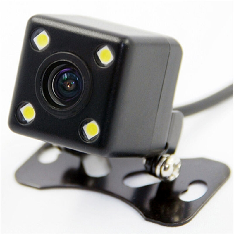 foto del prodotto trade shop traesio telecamera retromarcia retrocamera con staffa auto camper suv filo colori 4 led 