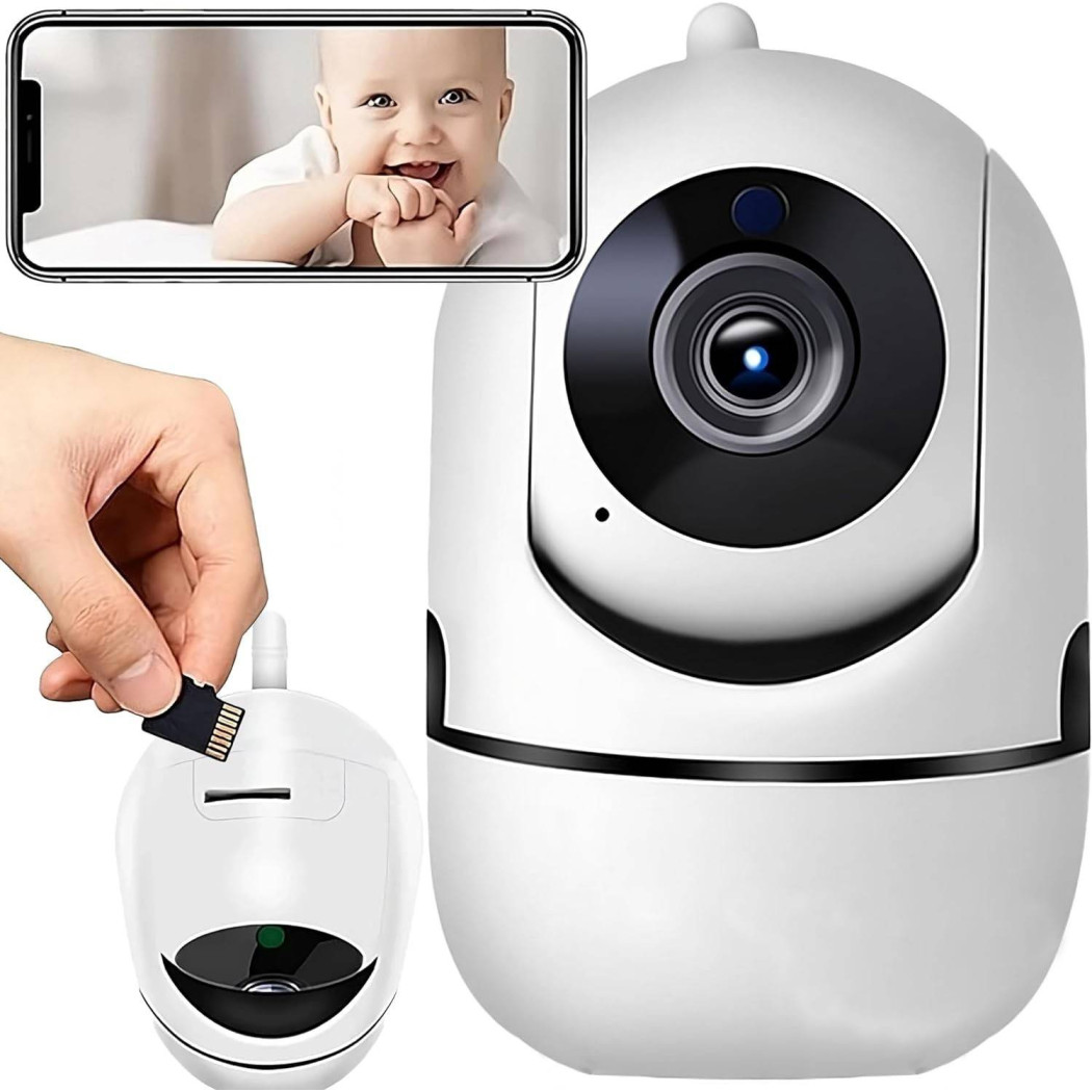 foto del prodotto trade shop traesio telecamera wi fi videocamera di sorveglianza rotazione 360 ip cam baby monitor 