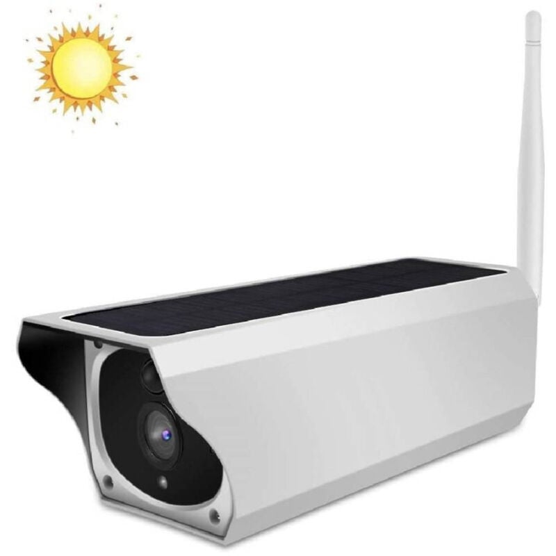 foto del prodotto trade shop traesio telecamera wifi per esterni con pannello solare per utilizzo continuo cw489 