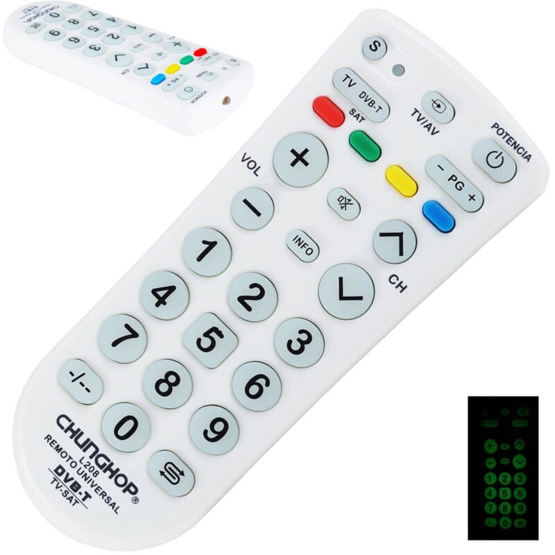 foto del prodotto trade shop traesio telecomando universale chunghop l208 tv dvb t sat multi controllo chunghop l208 