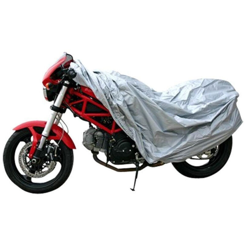 foto del prodotto trade shop traesio telo cover copri moto scooter bicicletta polietilene argento taglia m 120 x 210 