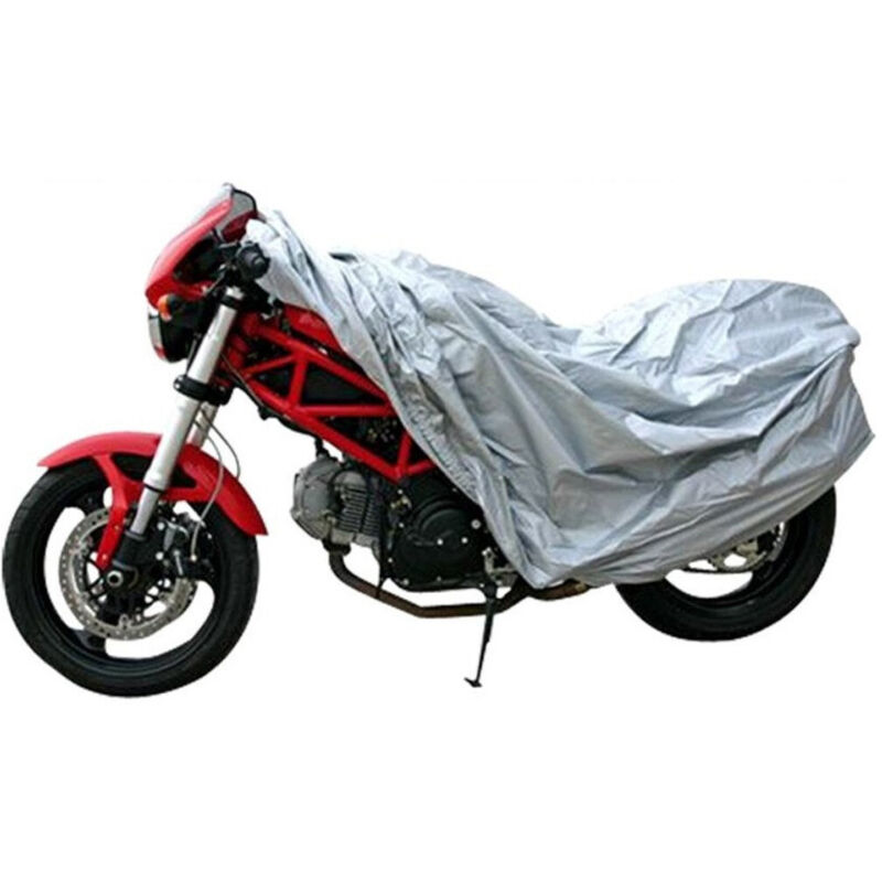 foto del prodotto trade shop traesio telo cover copri moto scooter bicicletta polietilene argento taglia s 100 x 200 