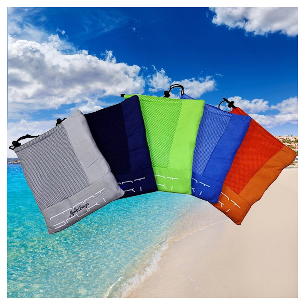 foto del prodotto trade shop traesio telo microfibra per sport spiaggia campeggio e mare teli vari colori 