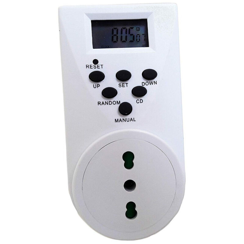 foto del prodotto trade shop traesio - temporizzatore programmabile presa elettrica temporizzata timer digitale -