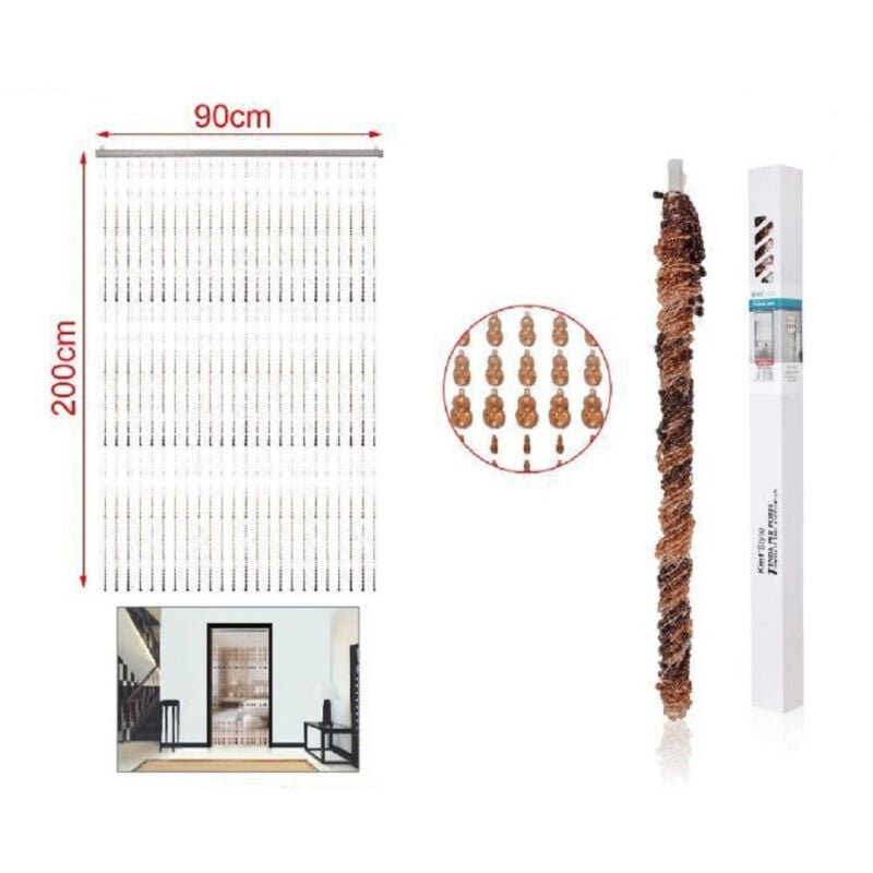 foto del prodotto trade shop traesio tenda con perline colorate a fili supporto per porta 90x200cm moschiera 2002914 