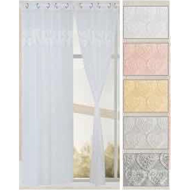 foto del prodotto trade shop traesio tenda dorotea pannello singolo 6 borchie porta finestra cucina bastone 140x280cm 