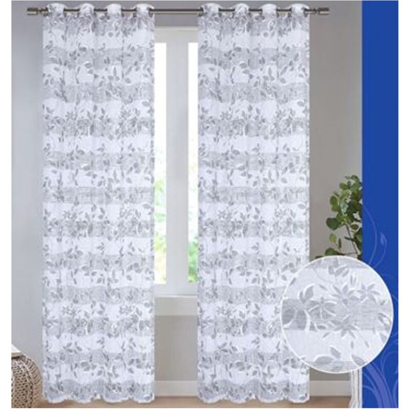 foto del prodotto trade shop traesio - tenda idqual pannello singolo con 8 borchie porta finestra bastone 140x280 cm -