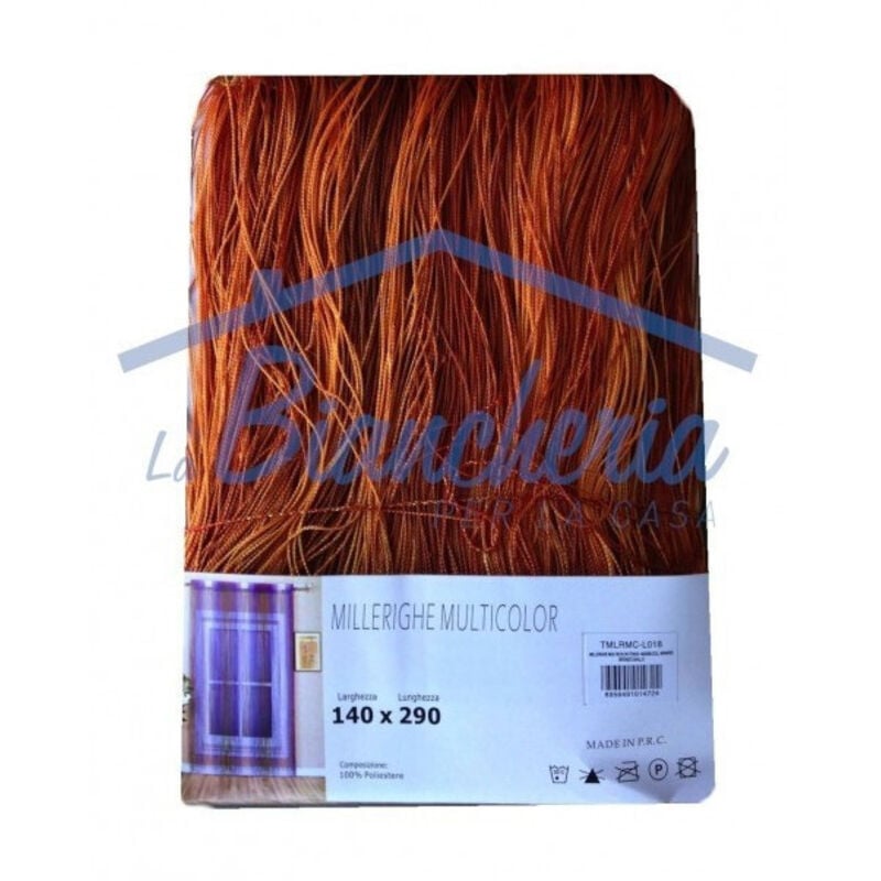 foto del prodotto trade shop traesio - tenda millerighe a fili sfumati 140 x 290 cm per interni divisoria decorativa - arancione