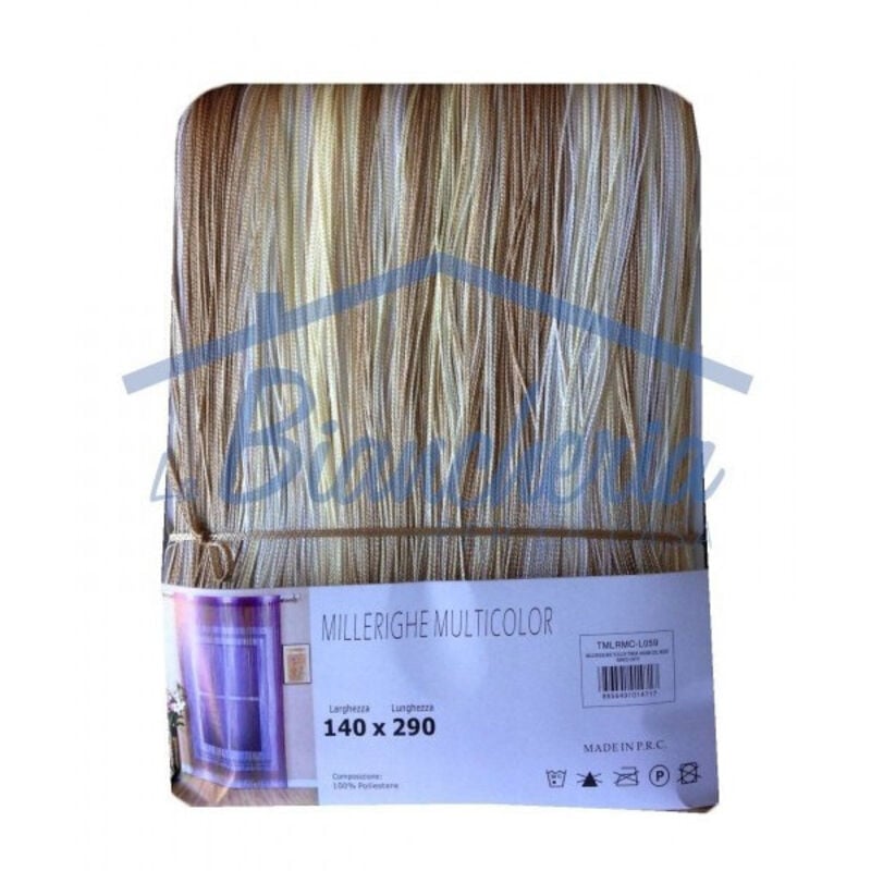 foto del prodotto trade shop traesio - tenda millerighe a fili sfumati 140 x 290 cm per interni divisoria decorativa - beige