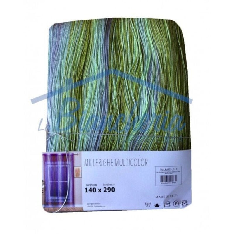 foto del prodotto trade shop traesio - tenda millerighe a fili sfumati 140 x 290 cm per interni divisoria decorativa - verde