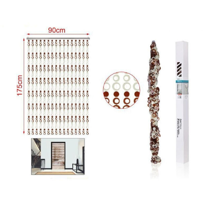 foto del prodotto trade shop traesio tenda moschiera con anelli cerchi colorati supporto per porta 90 x 175cm 2002916 