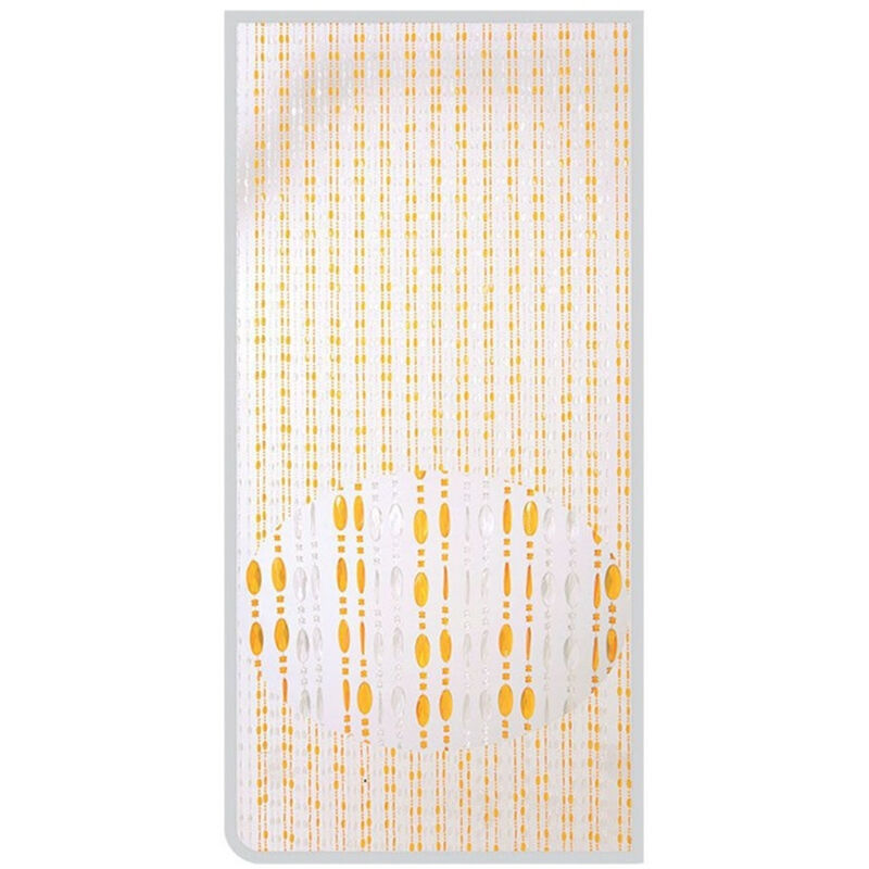 foto del prodotto trade shop traesio tenda moschiera con perline bicolore trasparente arancio in pvc 100x220cm tpl66 017342 