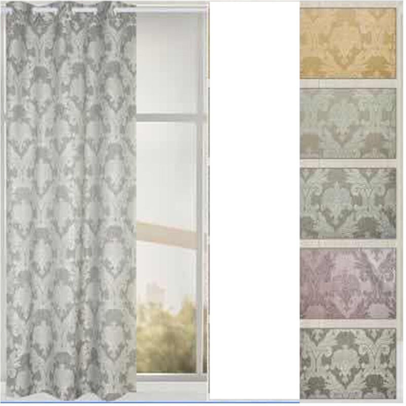 foto del prodotto trade shop traesio - tenda nives pannello singolo 8 borchie porta finestra cucina bastone 140x280 cm -