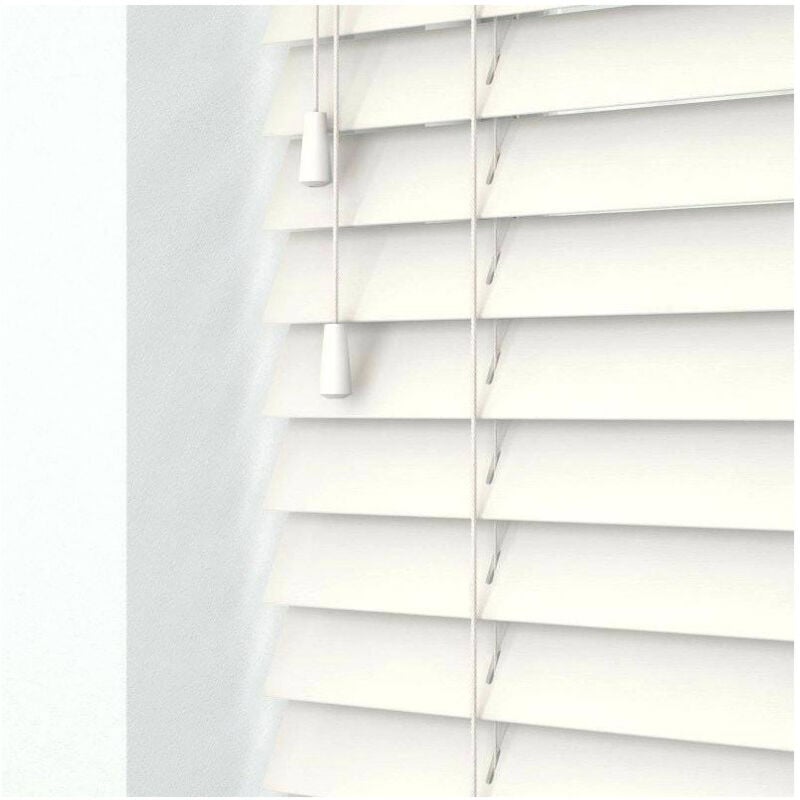 foto del prodotto trade shop traesio tenda veneziana da interno casa para sole effetto legno colore bianco 140x175cm 