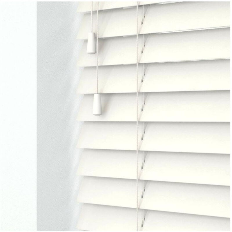 foto del prodotto trade shop traesio tenda veneziana da interno casa sole effetto legno colore bianco 100x160cm 