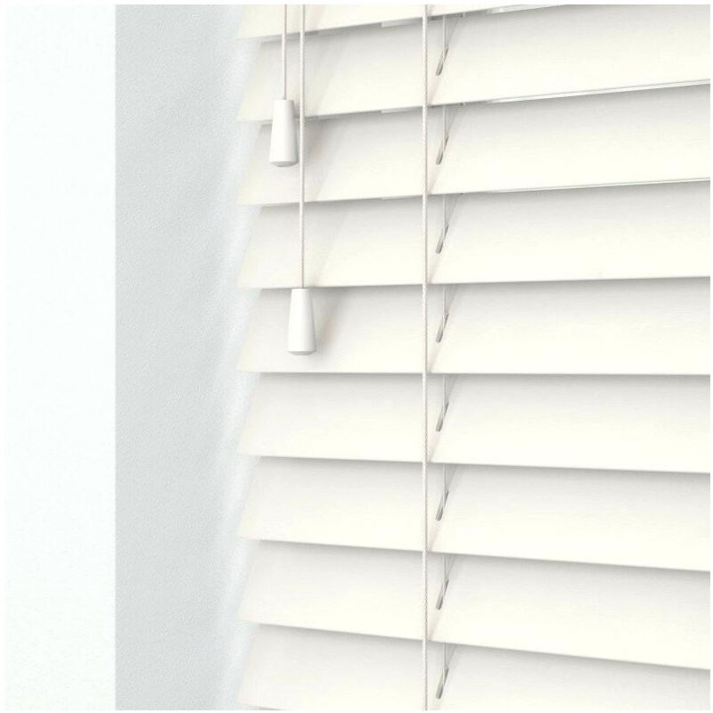 foto del prodotto trade shop traesio tenda veneziana da interno casa sole effetto legno colore bianco 60x160cm 