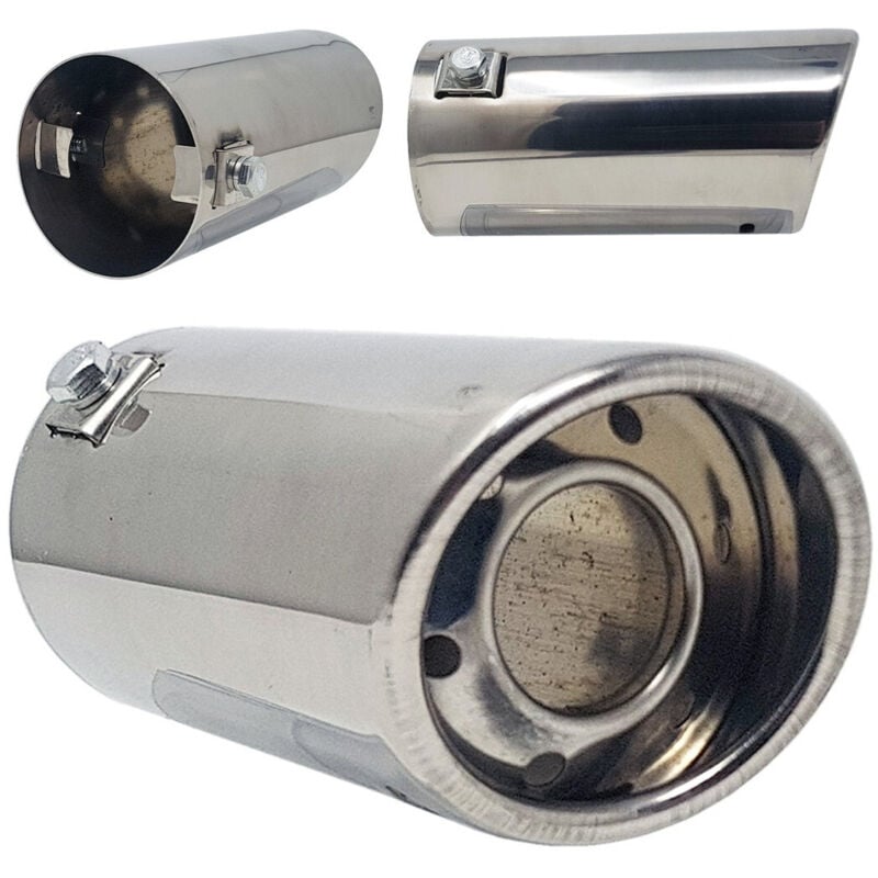 foto del prodotto trade shop traesio - terminale marmitta auto tubo scarico ovale cromato lm 76342 dr -