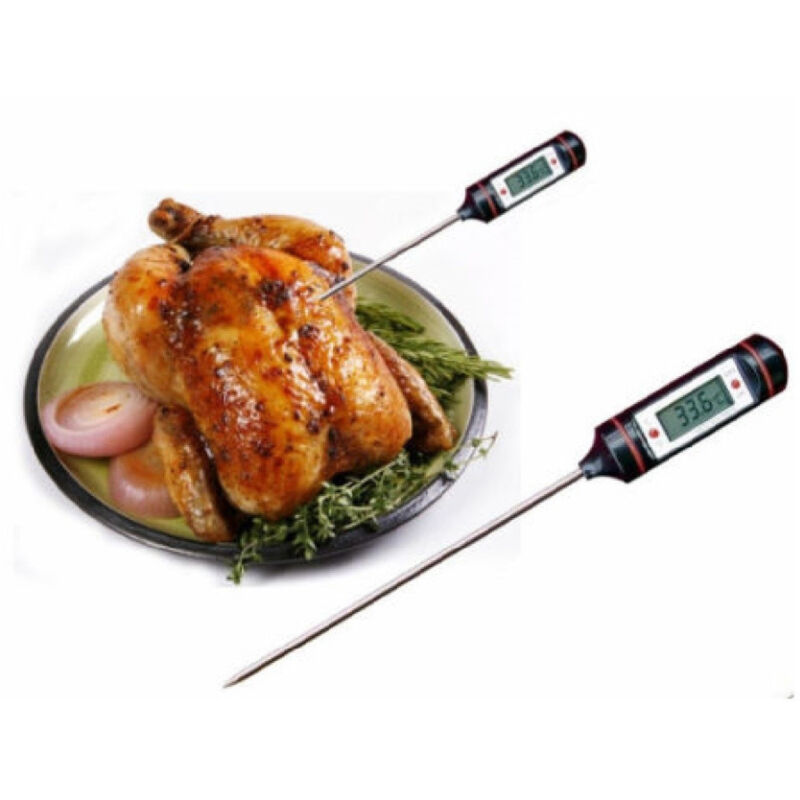 foto del prodotto trade shop traesio termometro da cucina digitale con lettura istantanea display lcd sonda lunga 