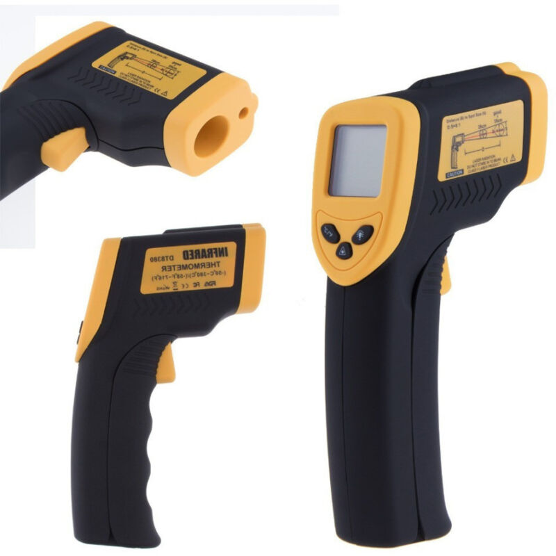 foto del prodotto trade shop traesio termometro digitale ad infrarossi con laser 50 a 380 smart sensore dc 9 volt 