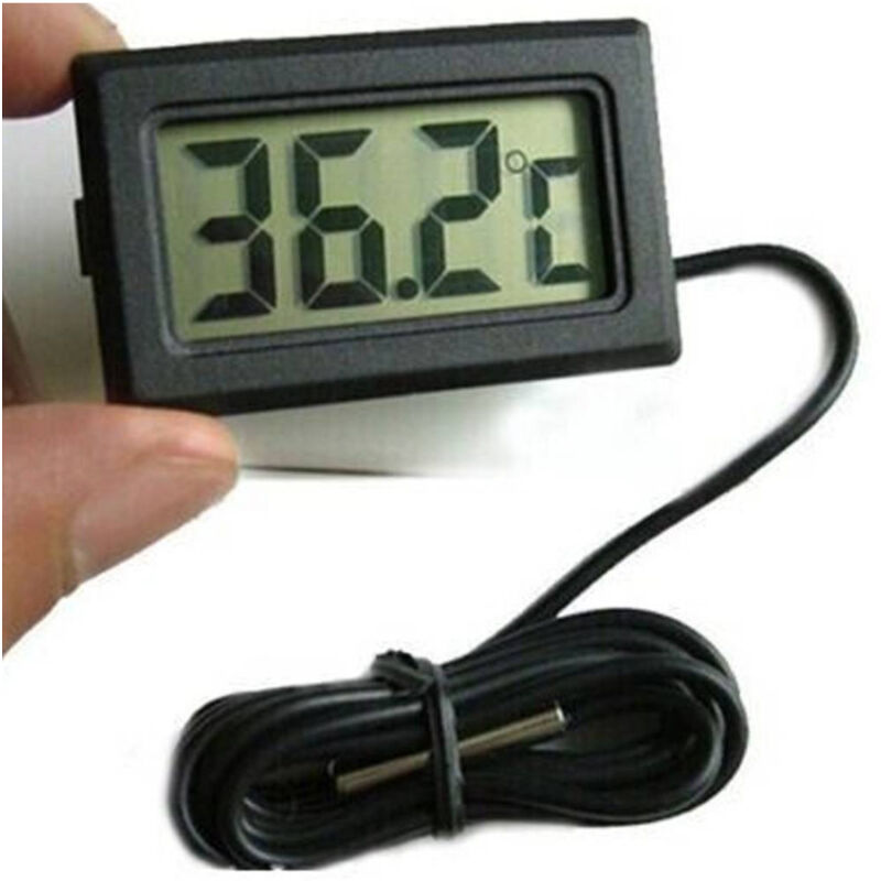 foto del prodotto trade shop traesio termometro digitale display lcd con sonda misura temperatura interna ed esterna 