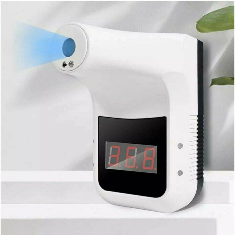 foto del prodotto trade shop traesio termoscanner ir infrarossi termometro digitale autonomo da parete muro febbre 