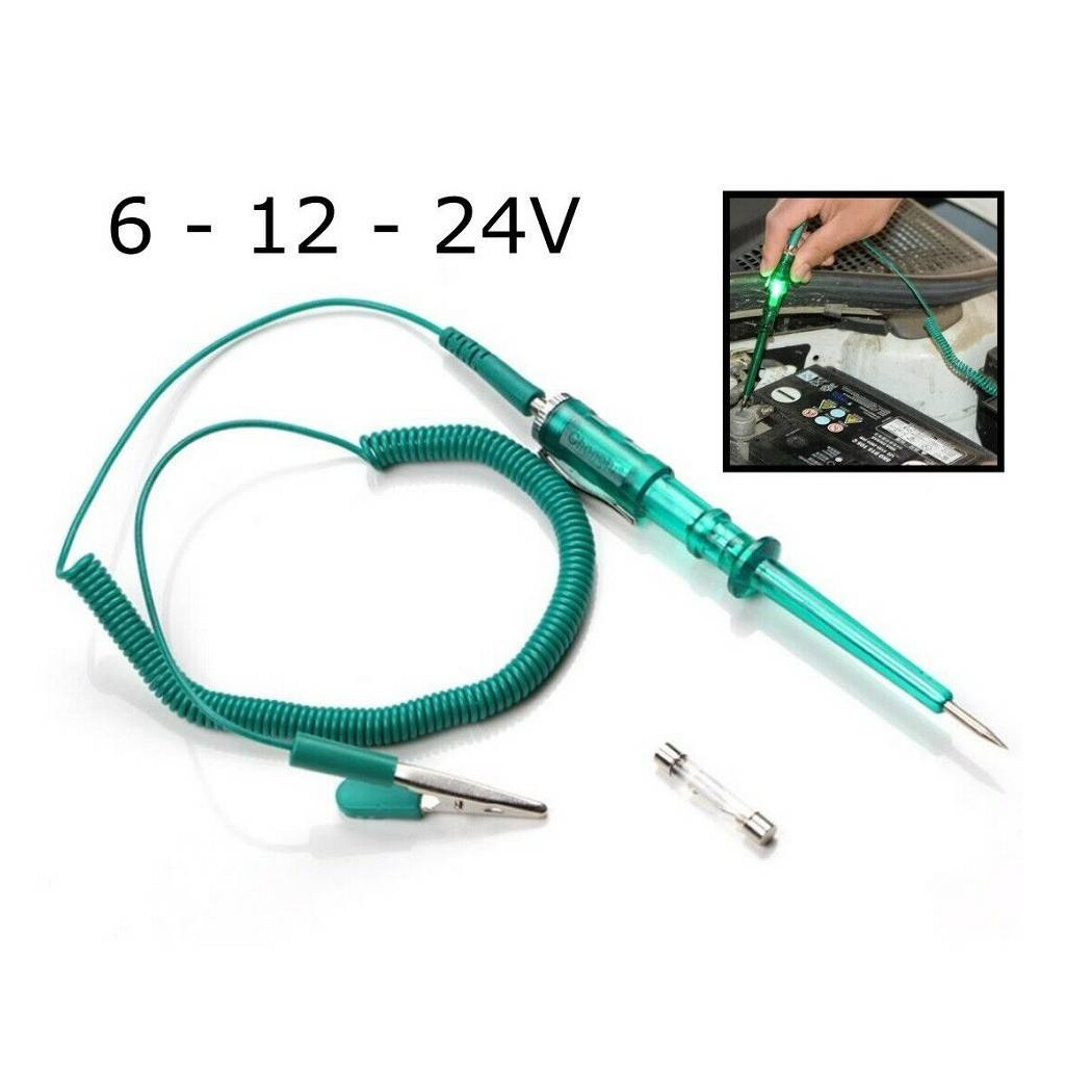 foto del prodotto trade shop traesio tester di circuito per impianto elettrico auto camion dc 6 12 24v art.85486 
