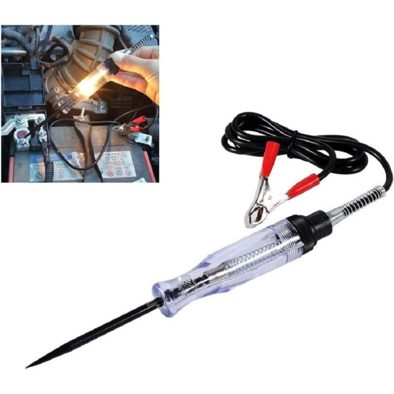 foto del prodotto trade shop traesio tester di continuit di tensione corrente 6v 12v 24v indicatore a morsa per auto 