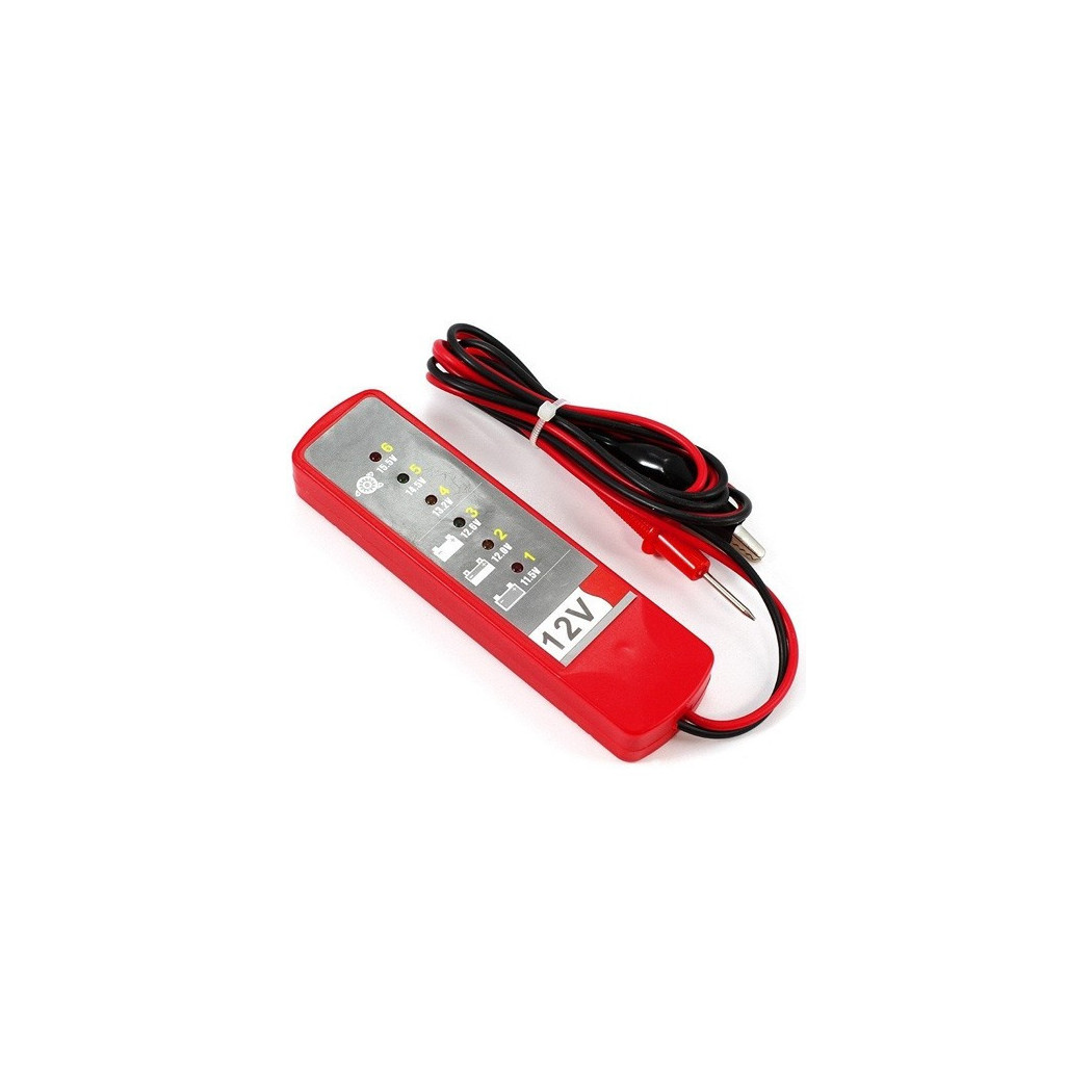 foto del prodotto trade shop traesio tester digitale 12v 6 led verifica controllo batteria alternatore auto moto test 