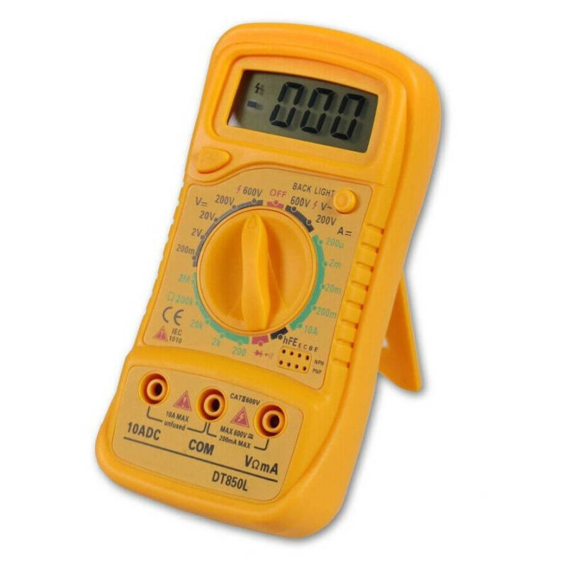 foto del prodotto trade shop traesio tester multimetro digitale con puntali e cavi misuratore di tensione dt850l 