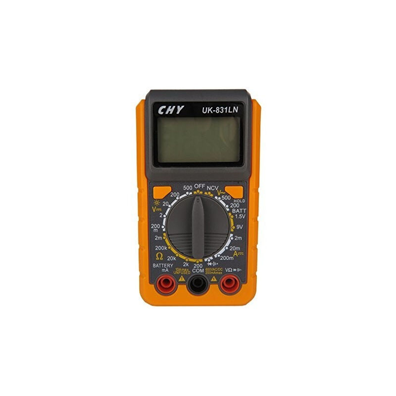 foto del prodotto trade shop traesio tester multimetro digitale lcd con puntali rilevatore ampere uk 831ln 