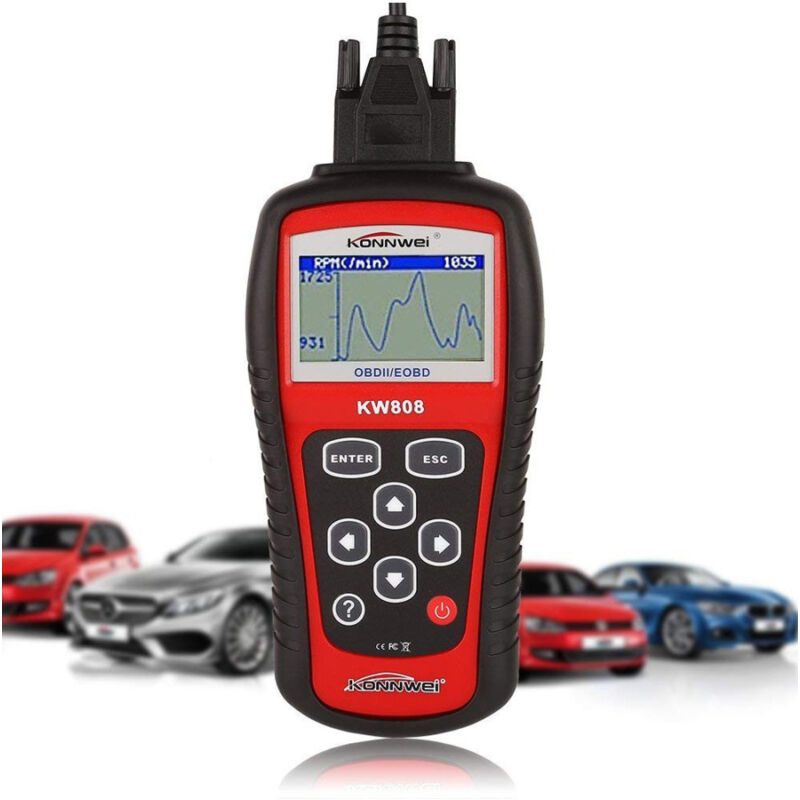 foto del prodotto trade shop traesio tester obd obd2 obdiieobd pcm lettore codice codici diagnosi errori auto kw808 