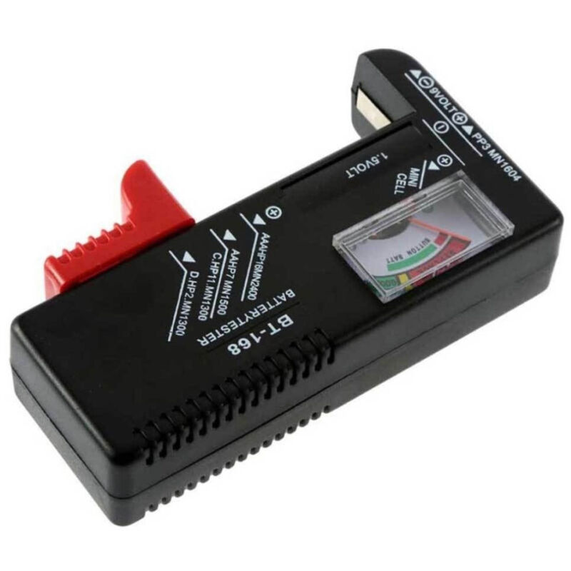 foto del prodotto trade shop traesio tester per batteria pila pile stilo mini stilo da 1.5 a 9 v controllo carica 