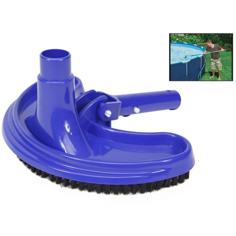 foto del prodotto trade shop traesio testina per aspirazione spazzola aspiratore flessibile per piscina 26x10x24cm 017052 
