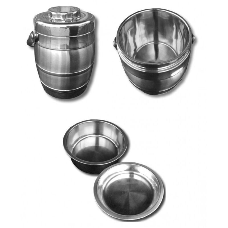 foto del prodotto trade shop traesio thermos doppio livello 1.6 lt termica porta vivande cibo acciaio 2 contenitori 