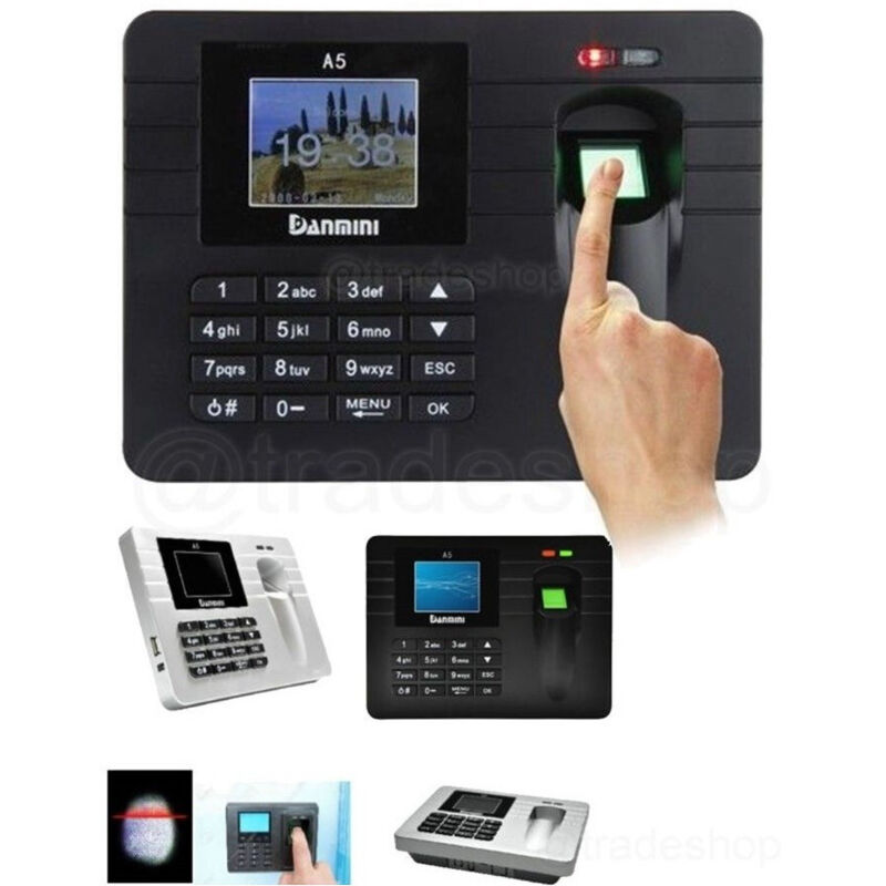 foto del prodotto trade shop traesio timbra presenze biometrico registra 2000 impronte digitali ritardi orari lavoro 