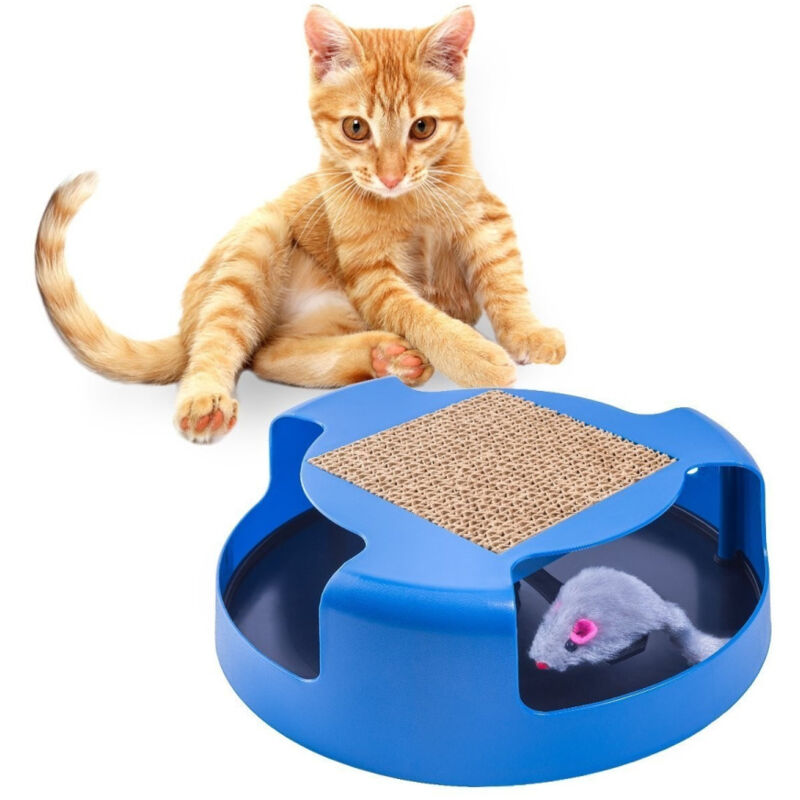 foto del prodotto trade shop traesio tiragraffi tira graffi gioco per catti gatto circolare con topolino interno 