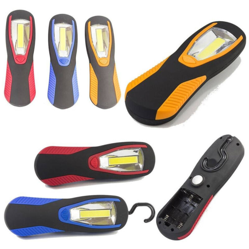 foto del prodotto trade shop traesio torcia lampada portatile a led cob striscia led cob calamitata con gancio 3 watt 