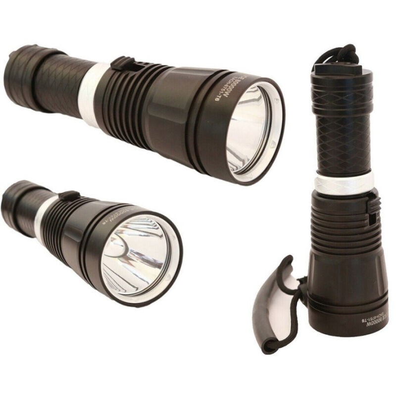 foto del prodotto trade shop traesio torcia lampada subacquea led cree t6 ricaricabile tattica immersione bl 8751 
