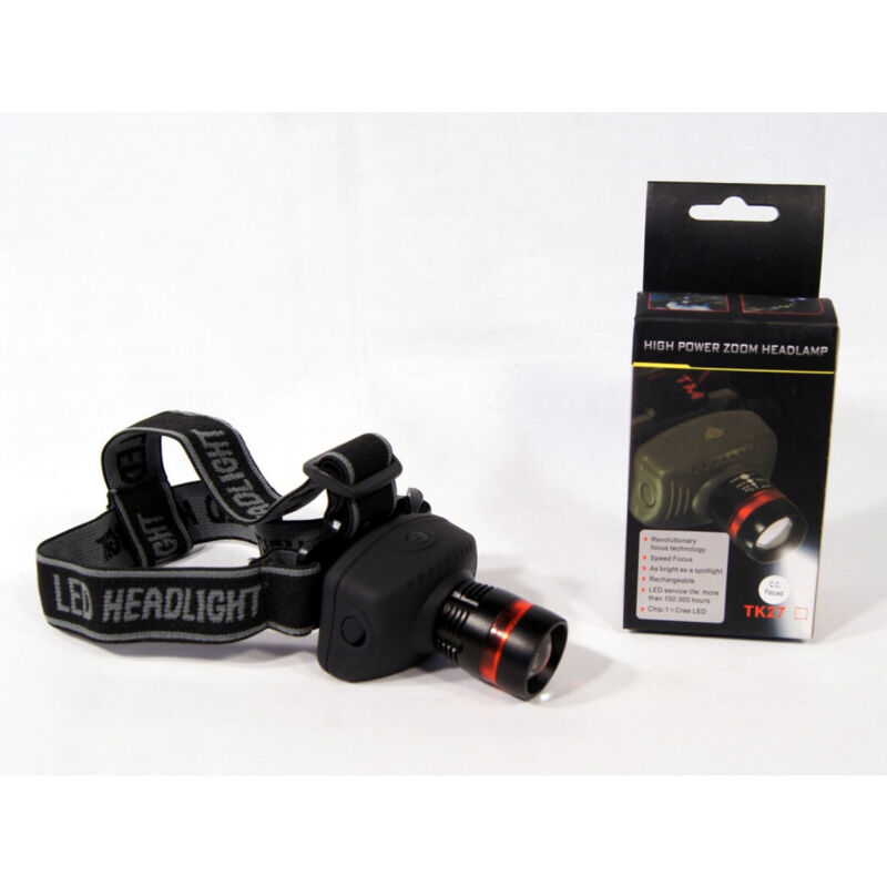 foto del prodotto trade shop traesio torcia luce led lampada frontale testa 3w casco headlamp caccia pesca 
