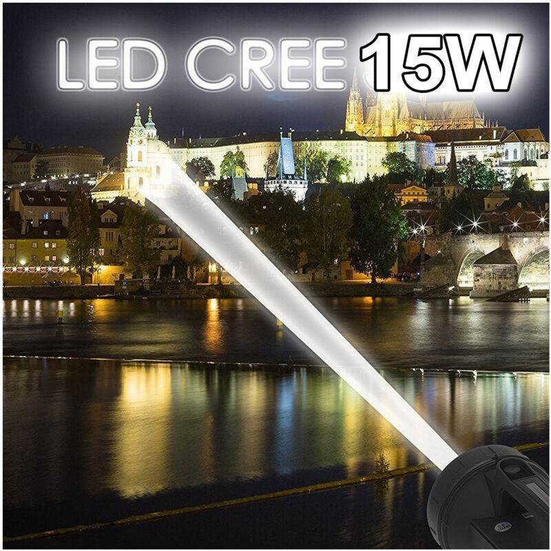 foto del prodotto trade shop traesio torcia ricaricabile ultra potente di puntamento con led 15w cree t6 fino a 1km 