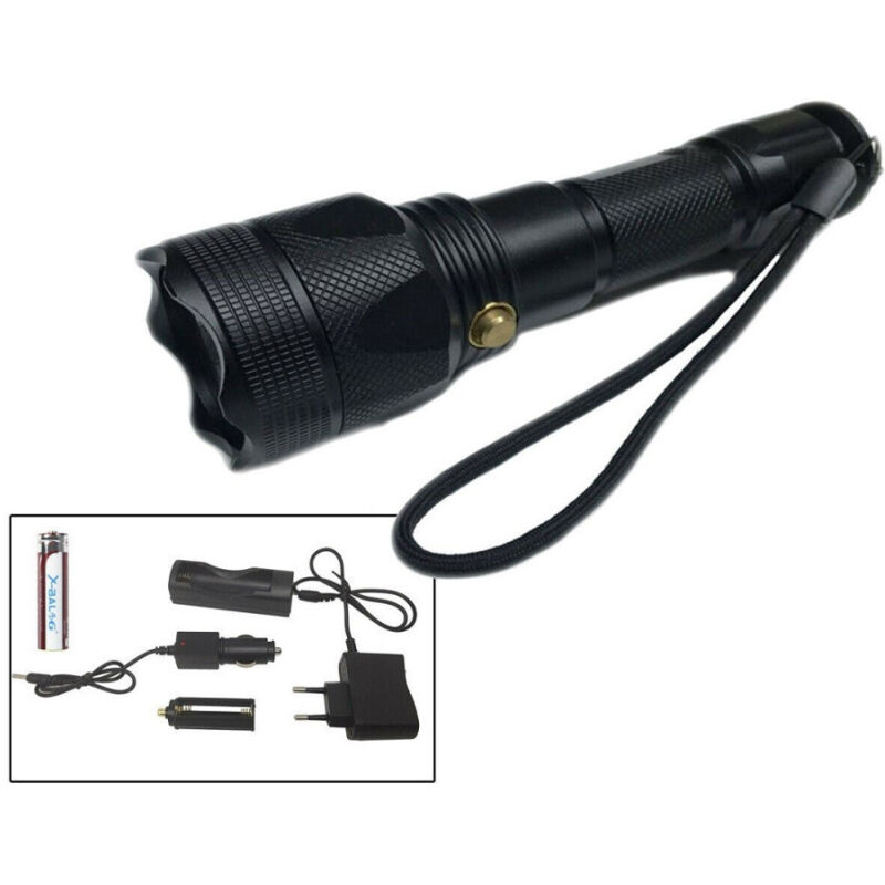 foto del prodotto trade shop traesio torcia subacquea a led ricaricabile in alluminio con batteria da 8800 mah 